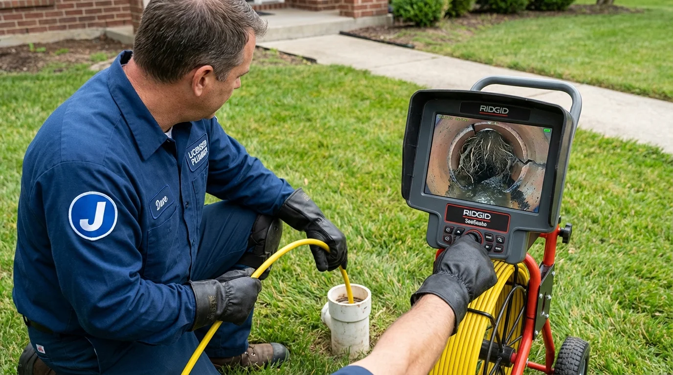 Sewer camera inspection being performed by Johns Plumbing LLC in Clemson